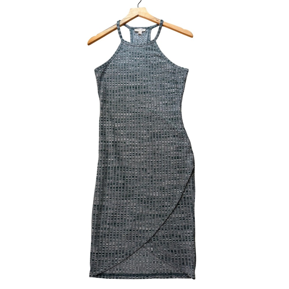 Anthropologie Silence + Noise Womens Green Ribbed Bodycon Tulip Hem Dress Medium